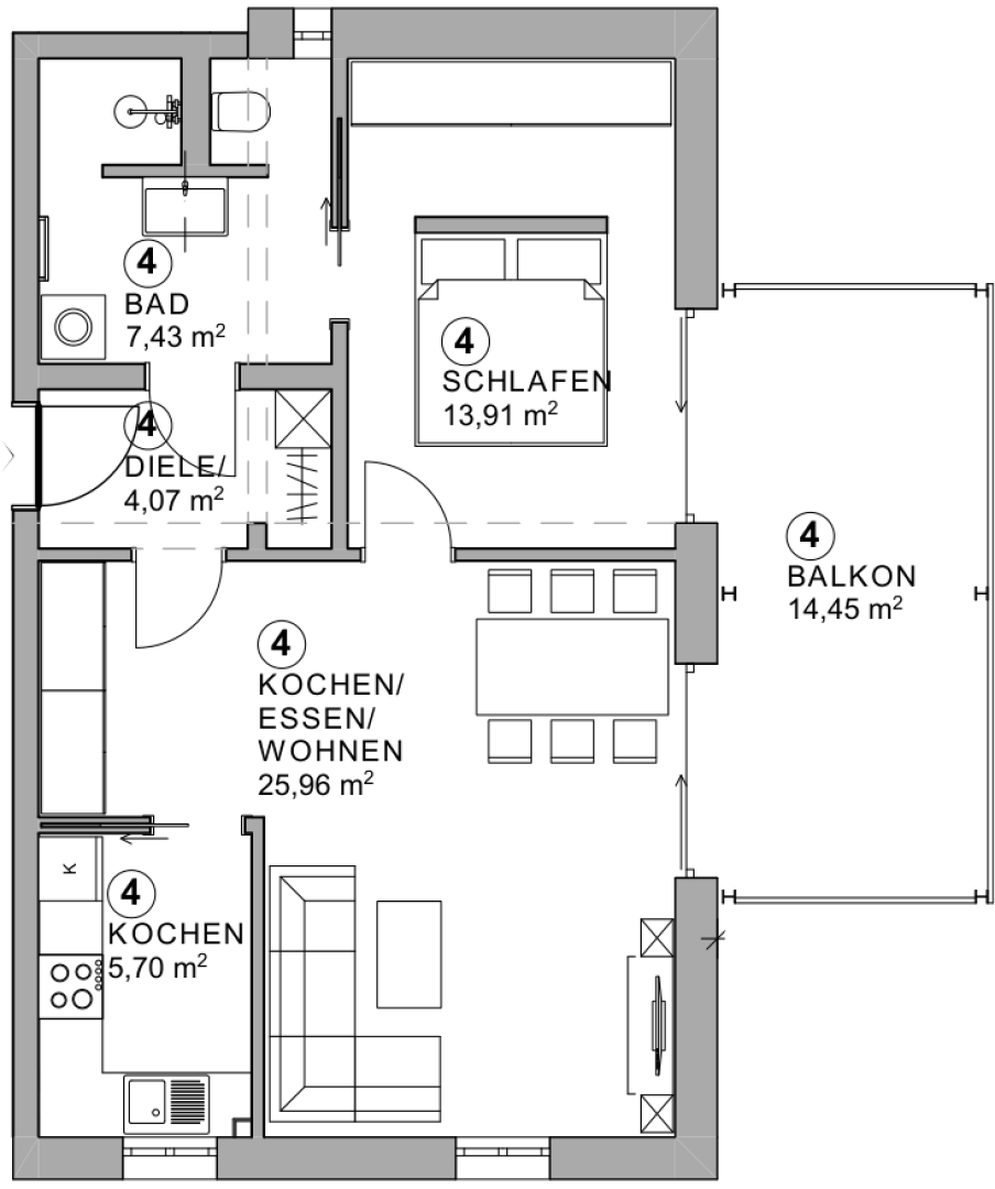 Grundriss Whg. 04