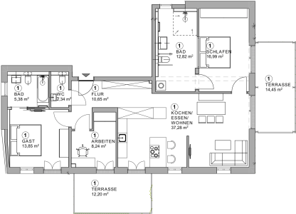Grundriss Whg. 1
